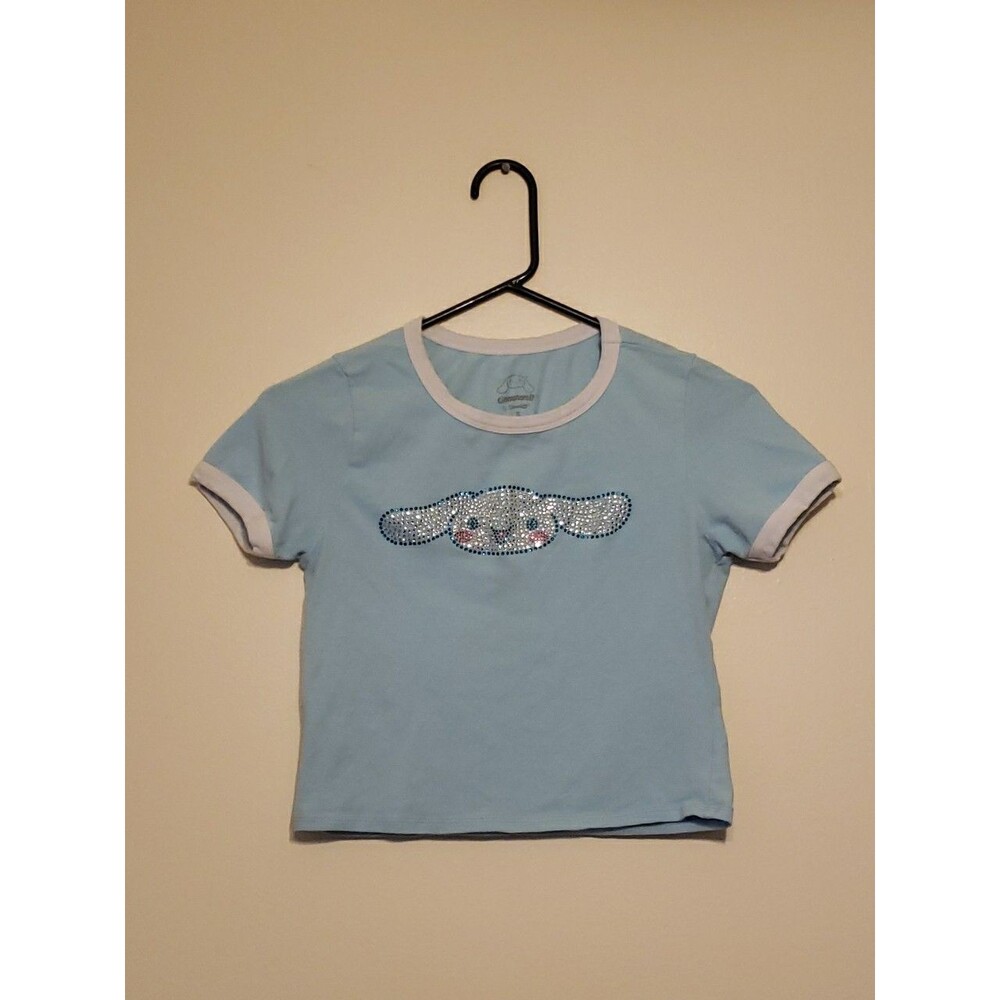 Cinnamoroll Rhinestone Girls Baby Ringer T-Shirt Juniors Size Small Hot Topic